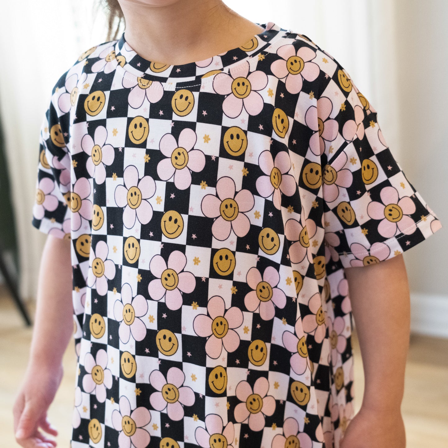 Daisy Checks Toddler T-shirt Dress