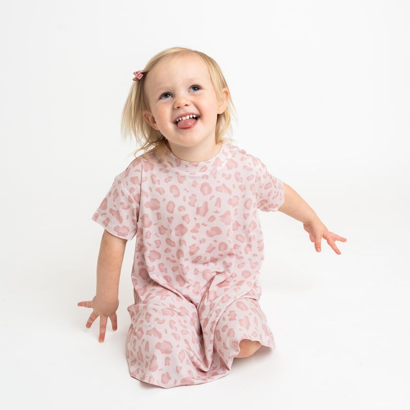 Pink Leopard Toddler T-shirt Dress